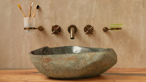 Мойка в ванную Piedra M333 из речного камня  Verde ИНДОНЕЗИЯ 00503011333_4