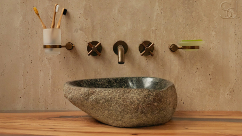 Раковина для ванной Piedra M334 из речного камня  Verde ИНДОНЕЗИЯ 00503011334_8