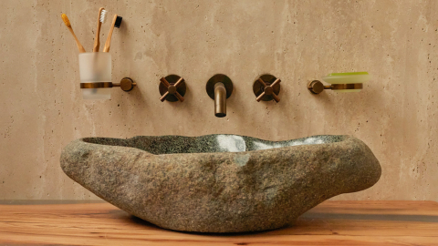 Мойка в ванную Piedra M335 из речного камня  Verde ИНДОНЕЗИЯ 00503011335_7