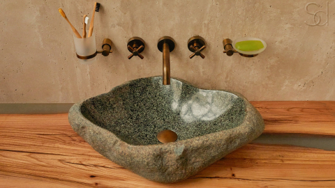 Мойка в ванную Piedra M335 из речного камня  Verde ИНДОНЕЗИЯ 00503011335_9