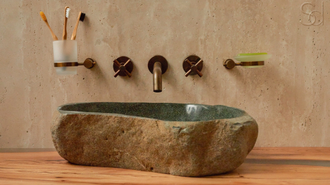 Мойка в ванную Piedra M336 из речного камня  Verde ИНДОНЕЗИЯ 00503011336_4