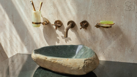 Мойка в ванную Piedra M343 из речного камня  Verde ИНДОНЕЗИЯ 00503011343_6