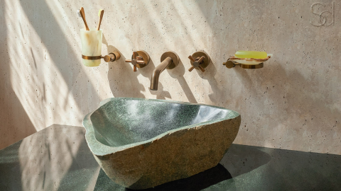 Мойка в ванную Piedra M344 из речного камня  Verde ИНДОНЕЗИЯ 00503011344_6