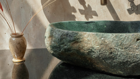 Мойка в ванную Piedra M345 из речного камня  Verde ИНДОНЕЗИЯ 00503011345_3