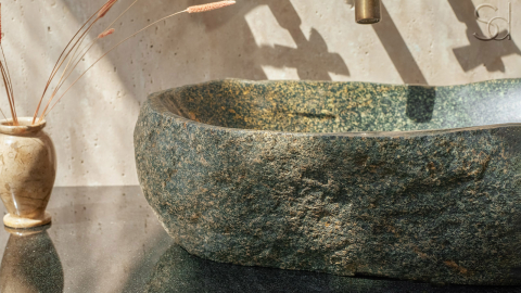 Мойка в ванную Piedra M347 из речного камня  Verde ИНДОНЕЗИЯ 00503011347_3