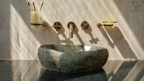 Мойка в ванную Piedra M347 из речного камня  Verde ИНДОНЕЗИЯ 00503011347_5