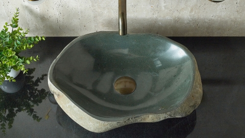 Мойка в ванную Piedra M437 из речного камня  Verde ИНДОНЕЗИЯ 00503011437_3