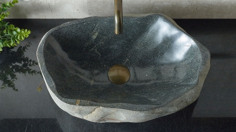 Раковина для ванной Piedra M434 из речного камня  Verde ИНДОНЕЗИЯ 00503011434_3
