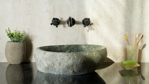 Раковина для ванной Piedra M448 из речного камня  Verde ИНДОНЕЗИЯ 00503011448_5