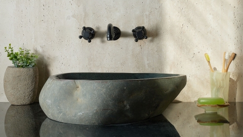 Раковина для ванной Piedra M449 из речного камня  Verde ИНДОНЕЗИЯ 00503011449_1