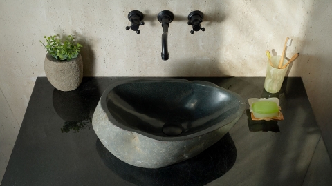 Раковина для ванной Piedra M449 из речного камня  Verde ИНДОНЕЗИЯ 00503011449_3