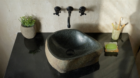 Мойка в ванную Piedra M450 из речного камня  Verde ИНДОНЕЗИЯ 00503011450_3