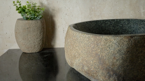 Мойка в ванную Piedra M450 из речного камня  Verde ИНДОНЕЗИЯ 00503011450_4