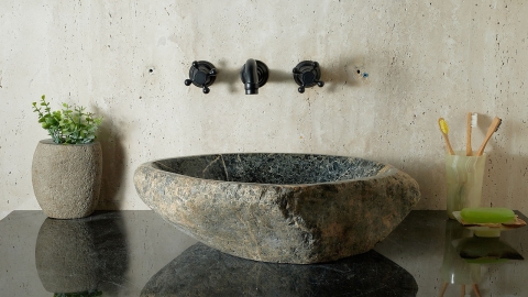 Мойка в ванную Piedra M587 из речного камня  Verde ИНДОНЕЗИЯ 00503011587_1