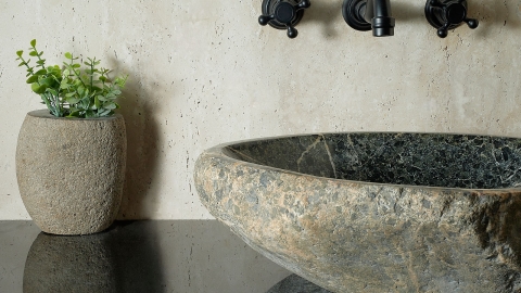 Мойка в ванную Piedra M587 из речного камня  Verde ИНДОНЕЗИЯ 00503011587_3