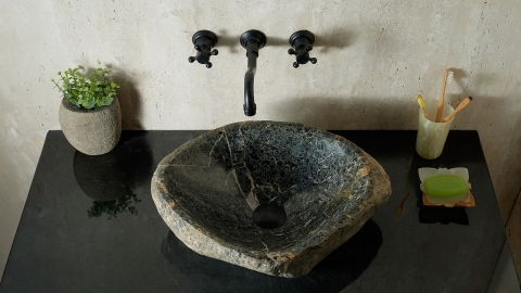 Мойка в ванную Piedra M587 из речного камня  Verde ИНДОНЕЗИЯ 00503011587_4