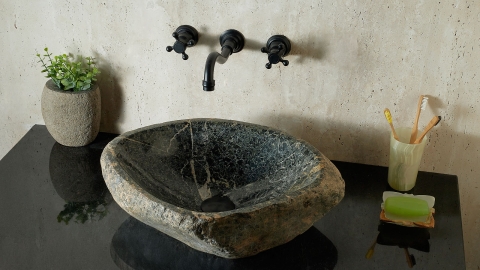Мойка в ванную Piedra M587 из речного камня  Verde ИНДОНЕЗИЯ 00503011587_2