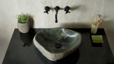 Раковина для ванной Piedra M588 из речного камня  Verde ИНДОНЕЗИЯ 00503011588_3