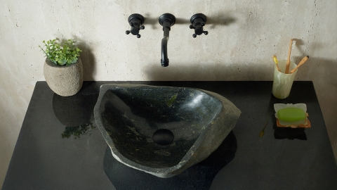 Раковина для ванной Piedra M589 из речного камня  Verde ИНДОНЕЗИЯ 00503011589_4