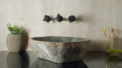 Раковина для ванной Piedra M590 из речного камня  Verde ИНДОНЕЗИЯ 00503011590_1