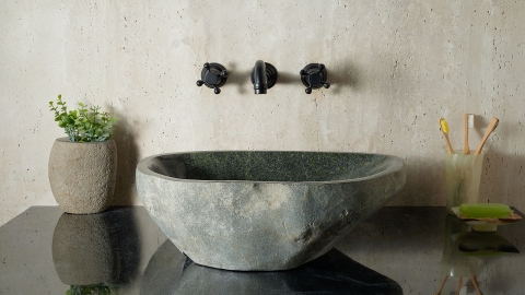 Раковина для ванной Piedra M591 из речного камня  Verde ИНДОНЕЗИЯ 00503011591_1