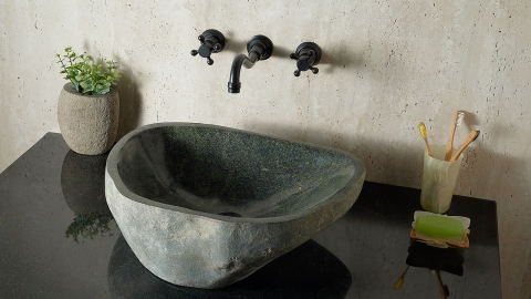 Раковина для ванной Piedra M591 из речного камня  Verde ИНДОНЕЗИЯ 00503011591_2