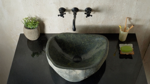 Раковина для ванной Piedra M591 из речного камня  Verde ИНДОНЕЗИЯ 00503011591_3