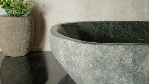 Раковина для ванной Piedra M591 из речного камня  Verde ИНДОНЕЗИЯ 00503011591_4