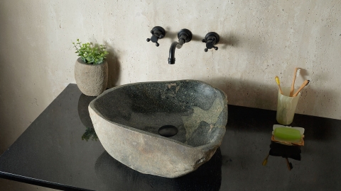 Раковина для ванной Piedra M459 из речного камня  Verde ИНДОНЕЗИЯ 00503011459_2