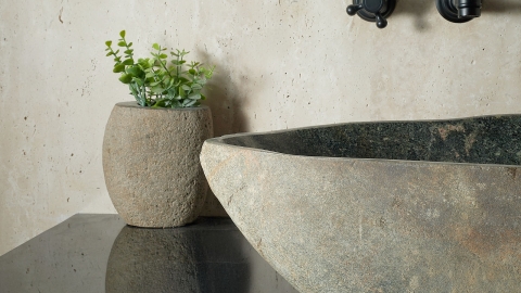 Раковина для ванной Piedra M459 из речного камня  Verde ИНДОНЕЗИЯ 00503011459_4