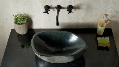 Раковина для ванной Piedra M460 из речного камня  Verde ИНДОНЕЗИЯ 00503011460_3
