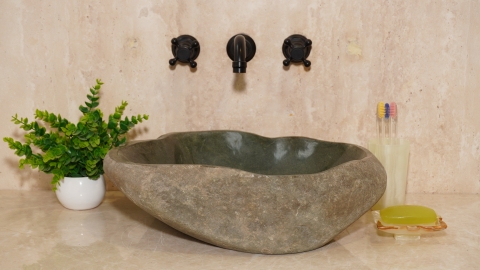 Мойка в ванную Piedra M474 из речного камня  Verde ИНДОНЕЗИЯ 00503011474_3