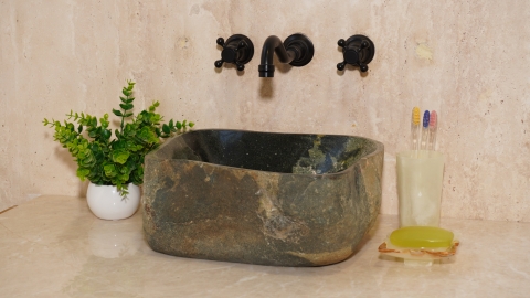 Мойка в ванную Piedra M475 из речного камня  Verde ИНДОНЕЗИЯ 00503011475_1