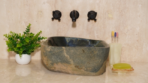 Мойка в ванную Piedra M475 из речного камня  Verde ИНДОНЕЗИЯ 00503011475_3