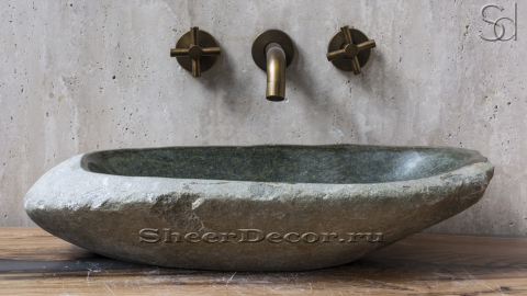 Мойка в ванную Piedra M103 из речного камня  Verde ИНДОНЕЗИЯ 00503011103_2