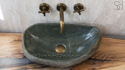 Мойка в ванную Piedra M119 из речного камня  Verde ИНДОНЕЗИЯ 00503011119_1