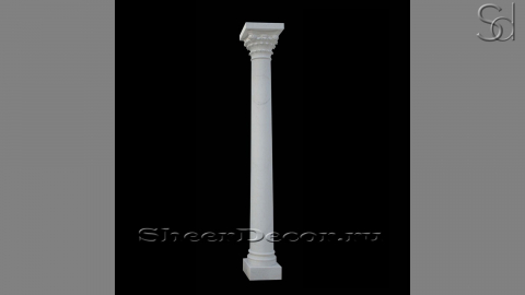 Каменная колонна Pillar Fondo из белого мрамора Bianco Extra в сборе _1
