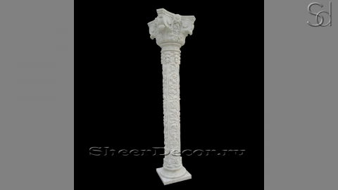 Мраморная колонна Pillar Giglio из камня Bianco Extra в сборе _1