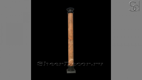 Колонна Pillar Fregio из камня оникса Brown Honey коричневого цвета в сборе _1