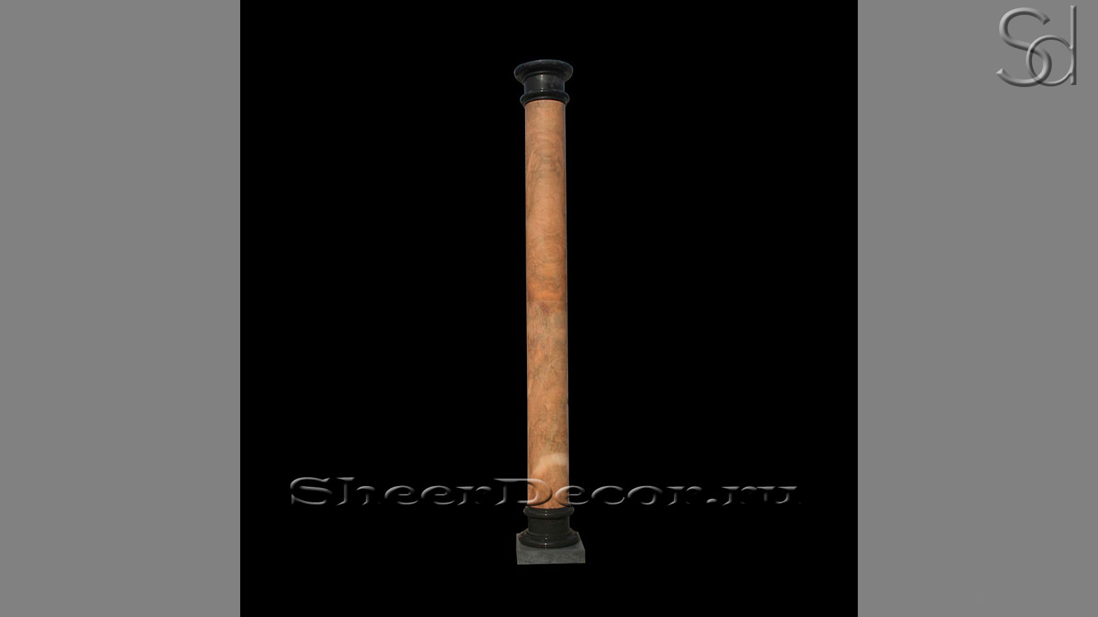 Колонна Pillar Fregio из камня оникса Brown Honey коричневого цвета в сборе _1