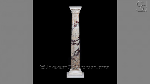Каменная колонна Pillar Stella из белого мрамора Calacatta Viola в сборе _1