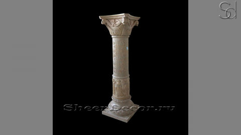 Мраморная колонна Pillar Pelo из камня Egypt Ivory в сборе _1