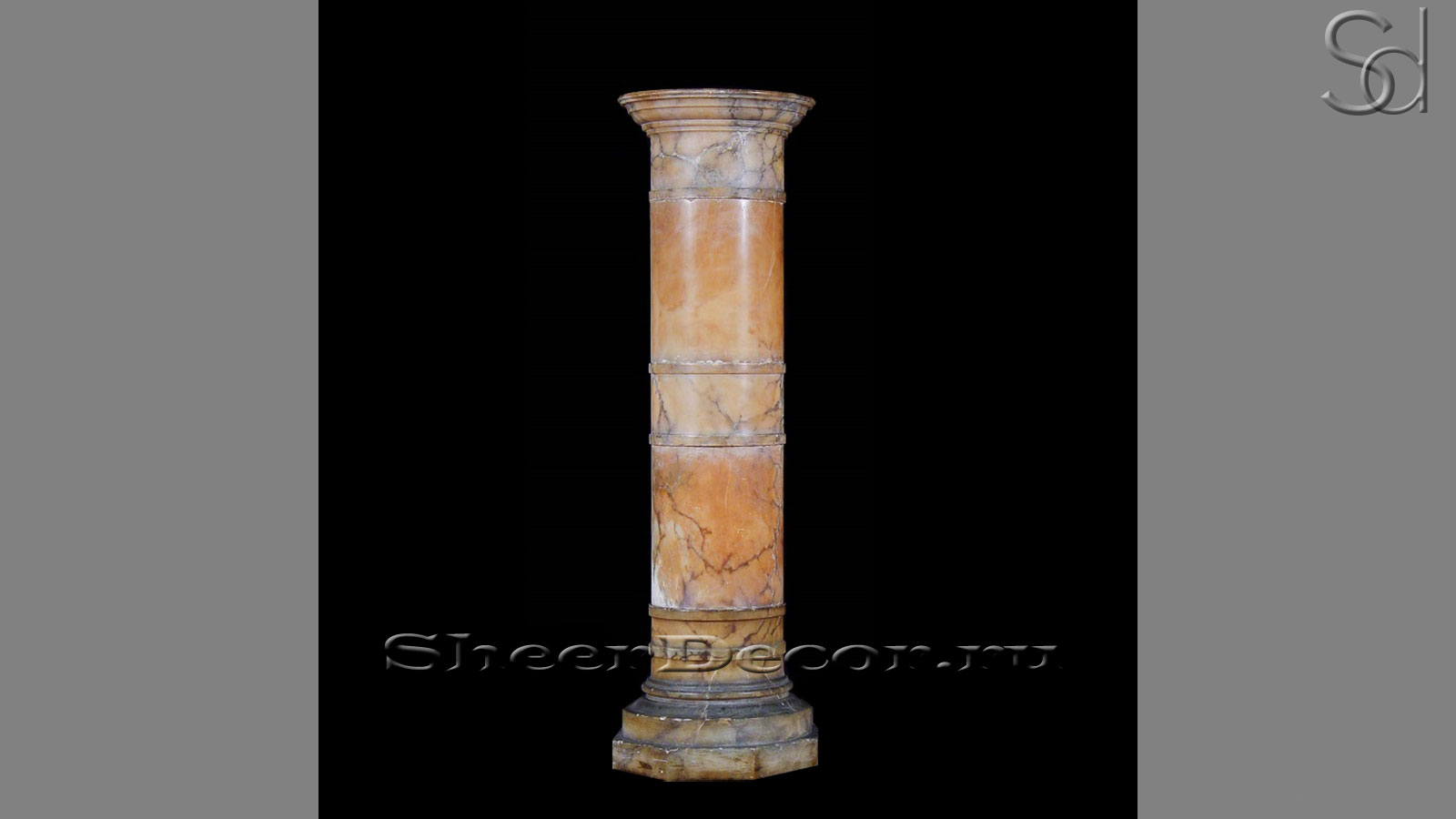 Каменная колонна Pillar Broad из оникса Honey Onyx желтая в сборе _1