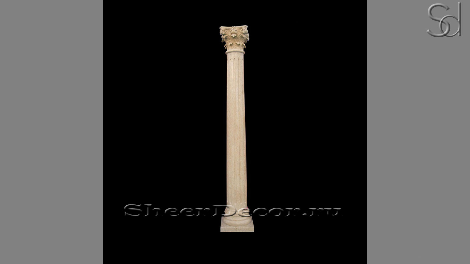 Мраморная колонна Pillar Ricciolo из камня Rosalia в сборе _1