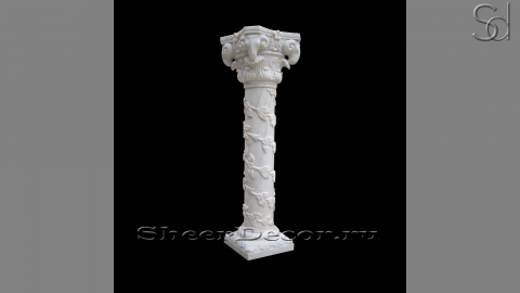 Каменная колонна Pillar Listello из серого мрамора Statuarietto в сборе _1