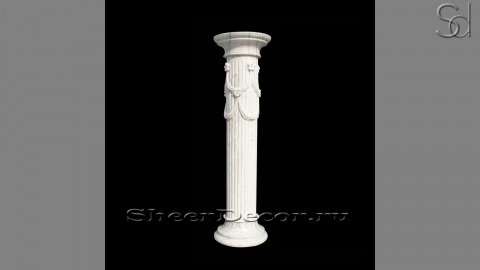 Мраморная колонна Pillar Orio из камня Statuarietto в сборе _1
