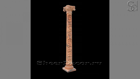 Каменная колонна Pillar Meteora из розового мрамора Sunset Red в сборе _1