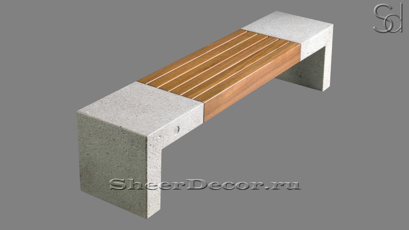 Скамейка Pira Universal из декоративного бетона Grey C6 серый 608344933_1