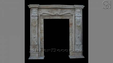 Каменный дверной портал Portale Pianta из травертина Travertino Caballo белый, в сборе _1