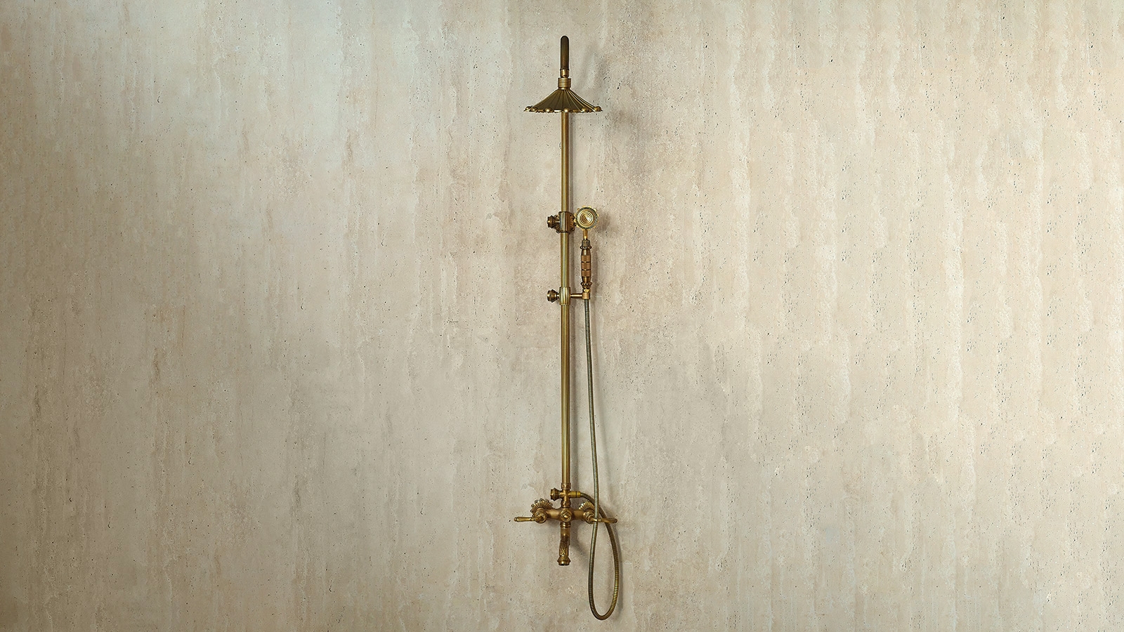Бронзовая лейка Provenzal Standard из латуни Brass Brushed_4 Настенная лейка для душа Provenzal Standard из латуни Brass_4